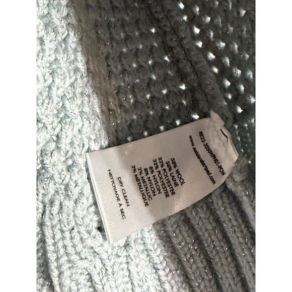 New Solid & Striped Brand Carly Cropped Cardigan Powder Blue Size LARGE $268 - Picture 3 of 3